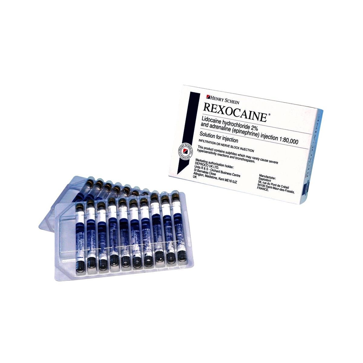 HS Rexocaine 2% & Adrenaline 2.2ml 50pk