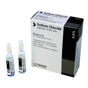 Sodium Chloride (Saline) 0.9% 5ml Ampoule 10pk