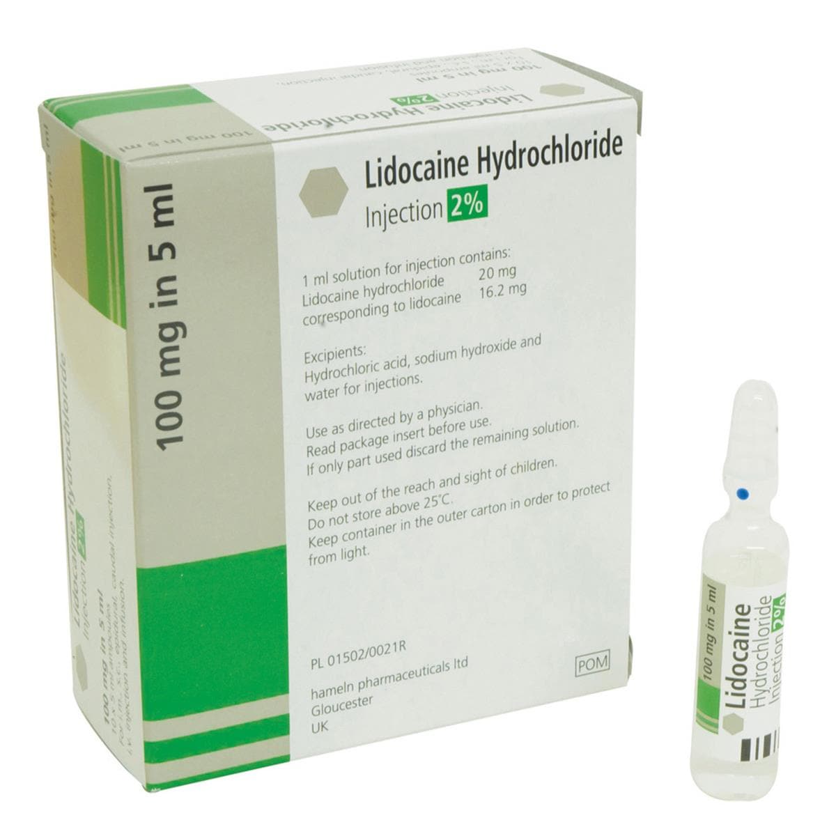 Lidocaine Hydrochloride 2% 100mg/5ml 10pk