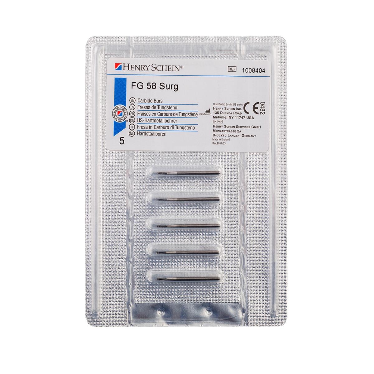 HS Bur TC Surgical FG Fissure Plain 012 (58) 25mm 5pk