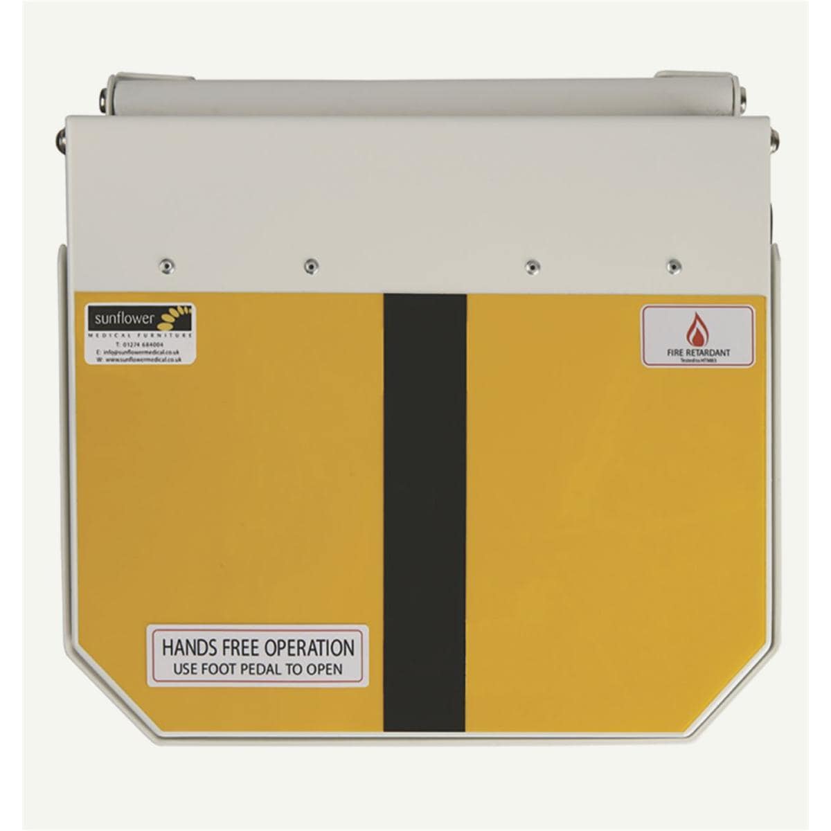 Bin 20L Yellow/Black Stripe Lid