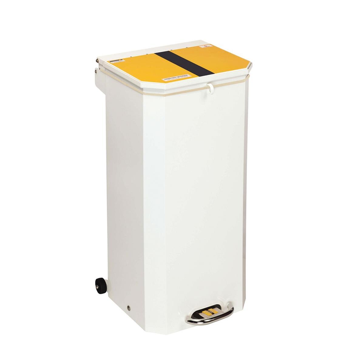 Bin 70L Yellow/Black Stripe Lid