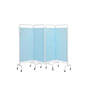 4 Section Screen With Disposable Curtains Pastel Blue