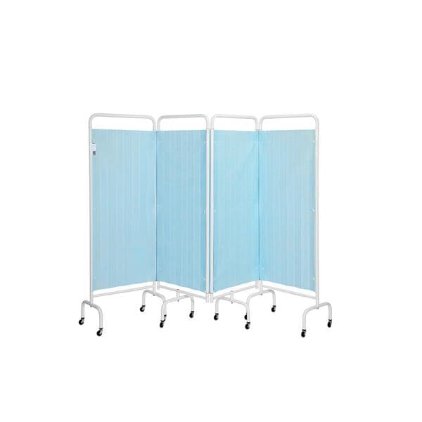 4 Section Screen With Disposable Curtains Pastel Blue