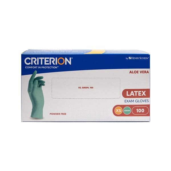 Criterion Gloves Latex Powder-Free Aloe Vera Green X-Small 100pk