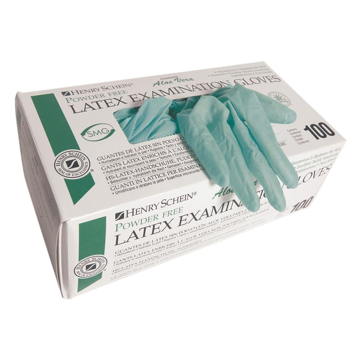 Criterion Gloves Latex Powder-Free Aloe Vera Green Large 100pk