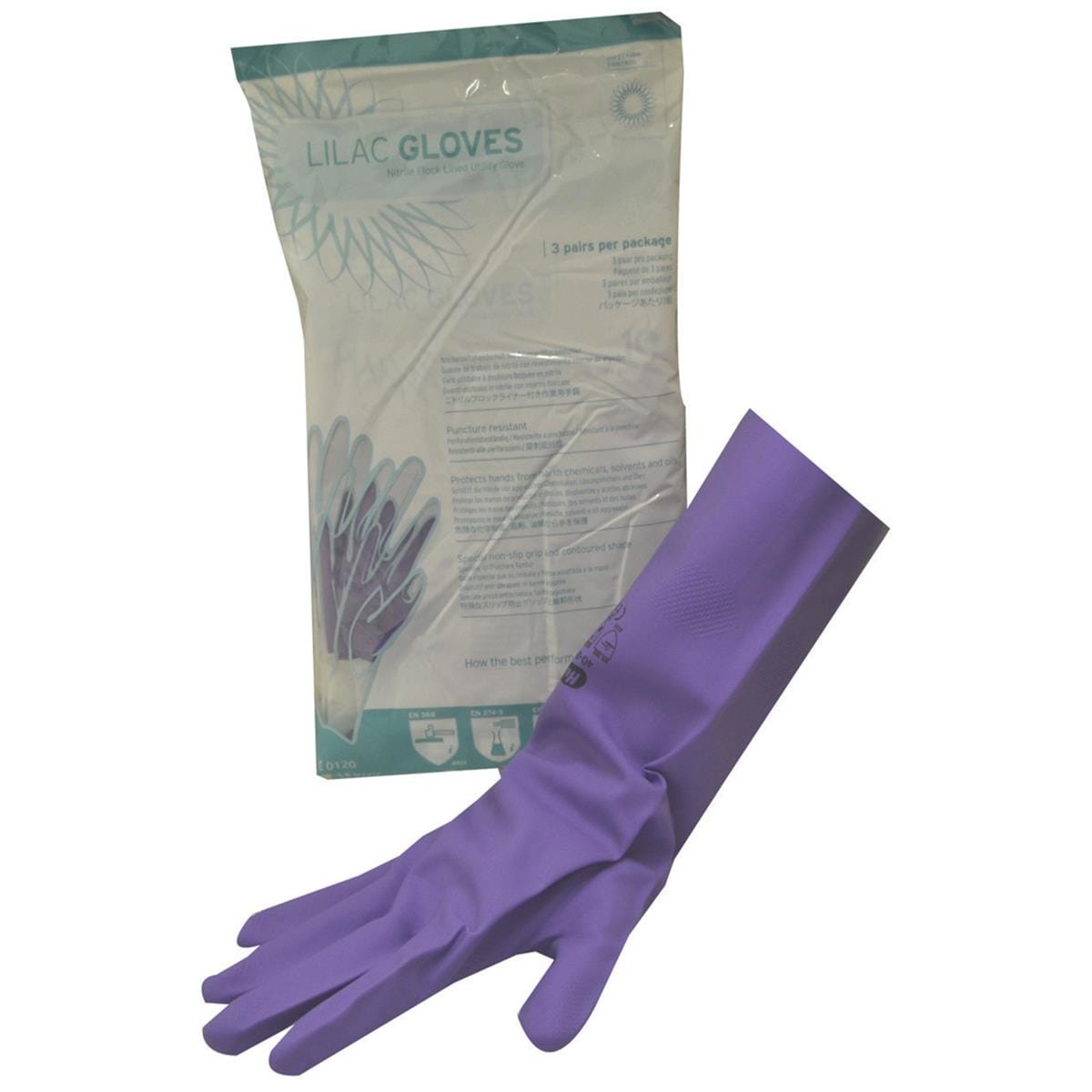 IMS Lilac Nitrile Utility Gloves Medium 8 3pk