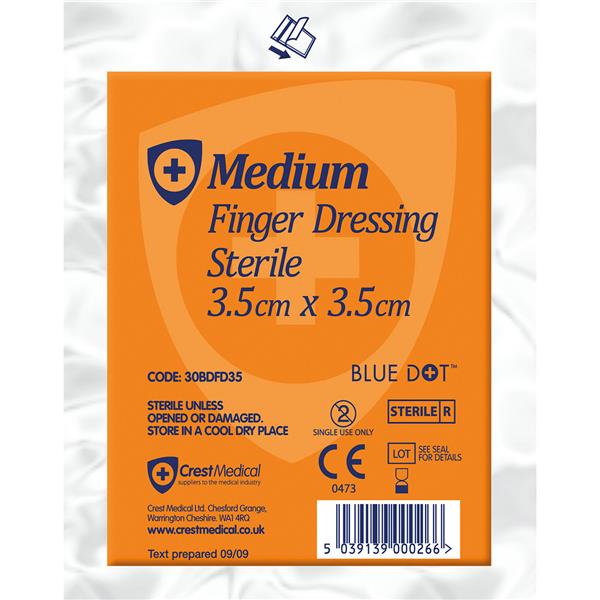 Blue Dot Finger Dressing 5 x 5cm