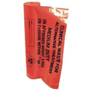 Heavy Duty Clinical Waste Bag 15 x 28 x 39 Roll Orange 25pk