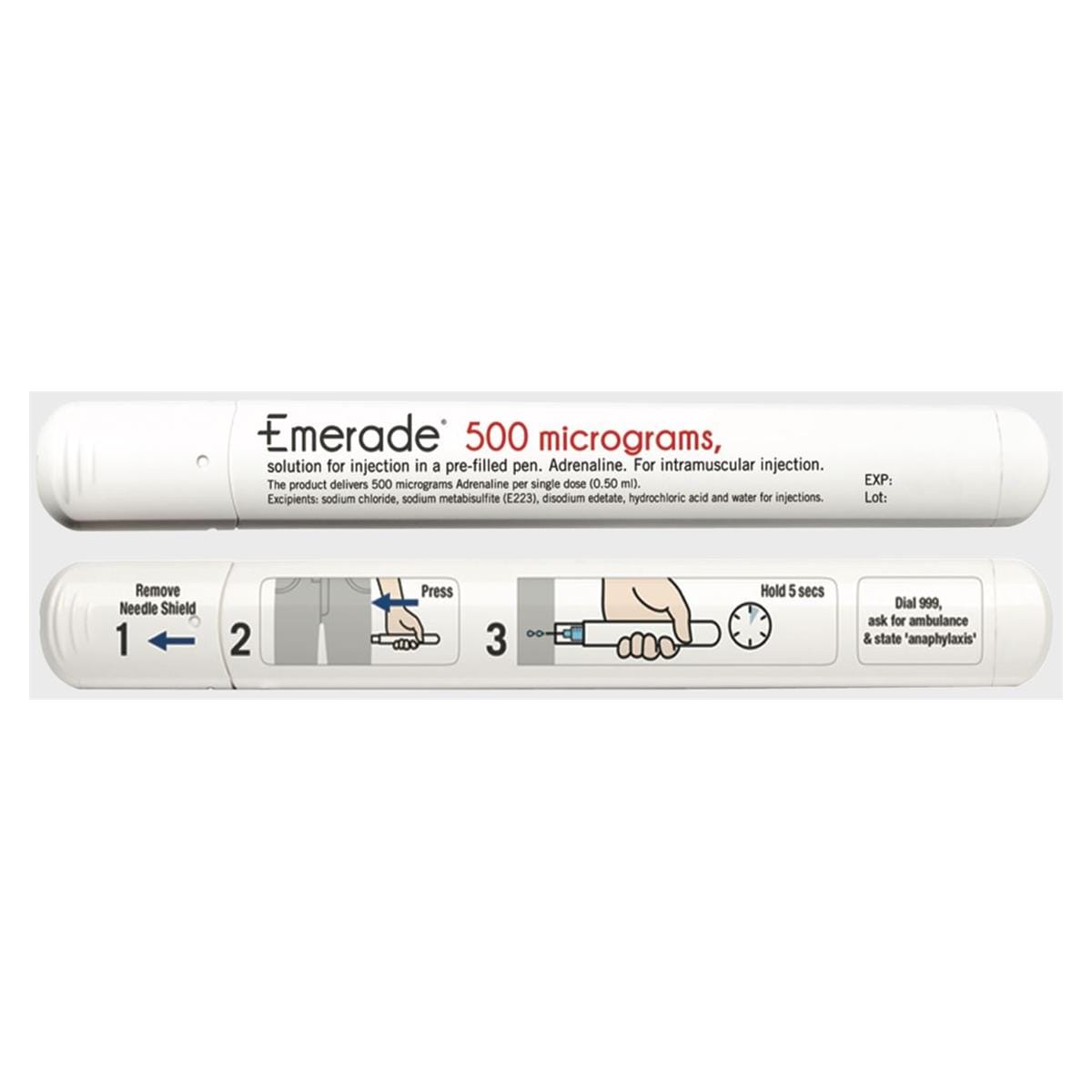 Emerade Auto-Injector 500mcg Adrenaline Tartrate