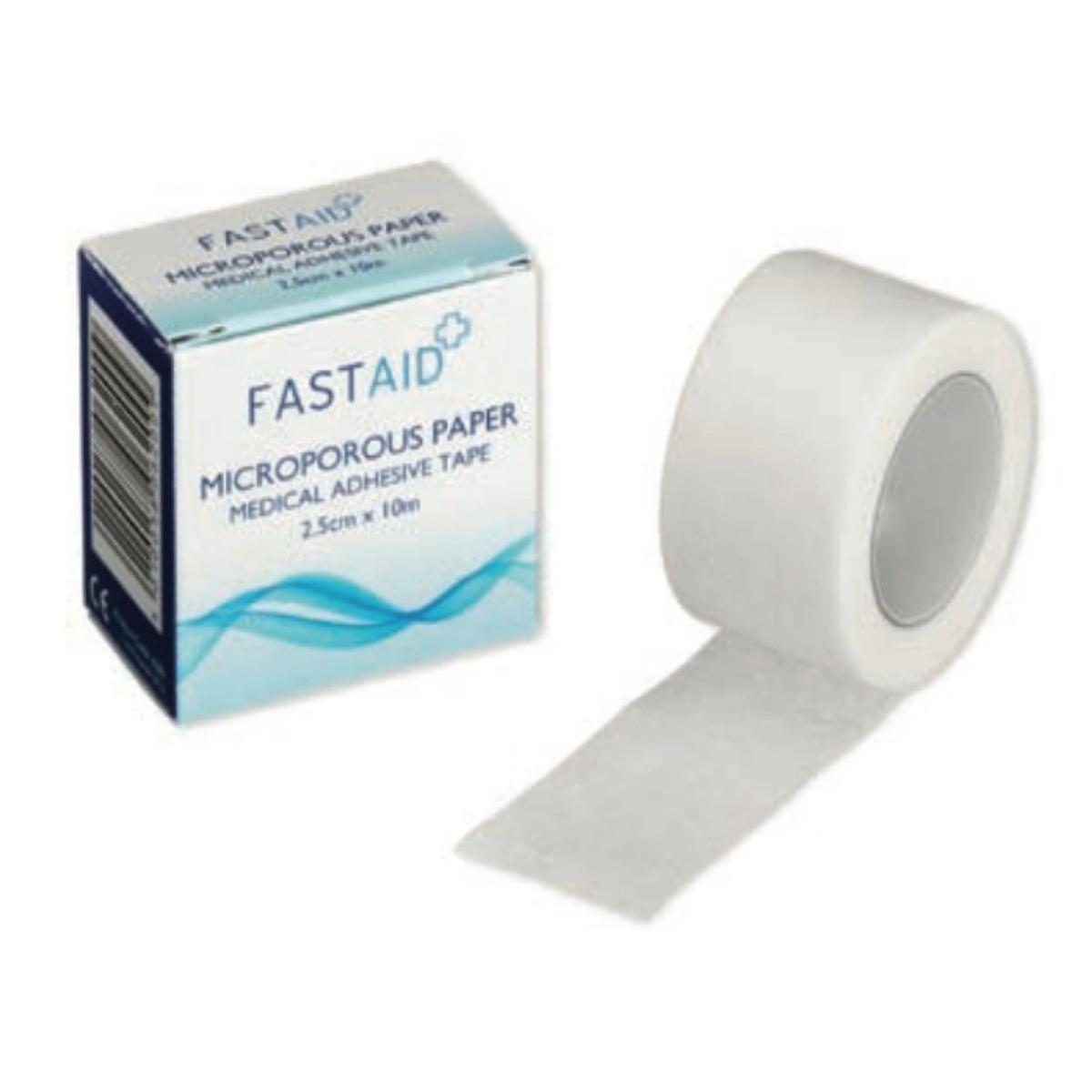 FastAid Microporous Tape 2.5cm x 10m Rolls 12pk