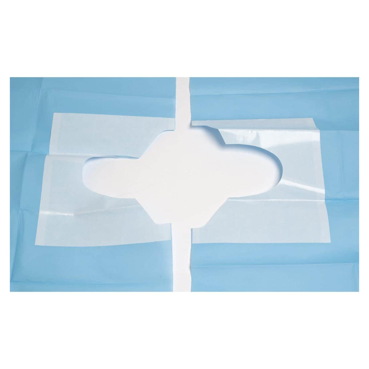 HS Surgical Fenestrated Drape 2-part 45x75cm Diameter 7cm Sterile Blue