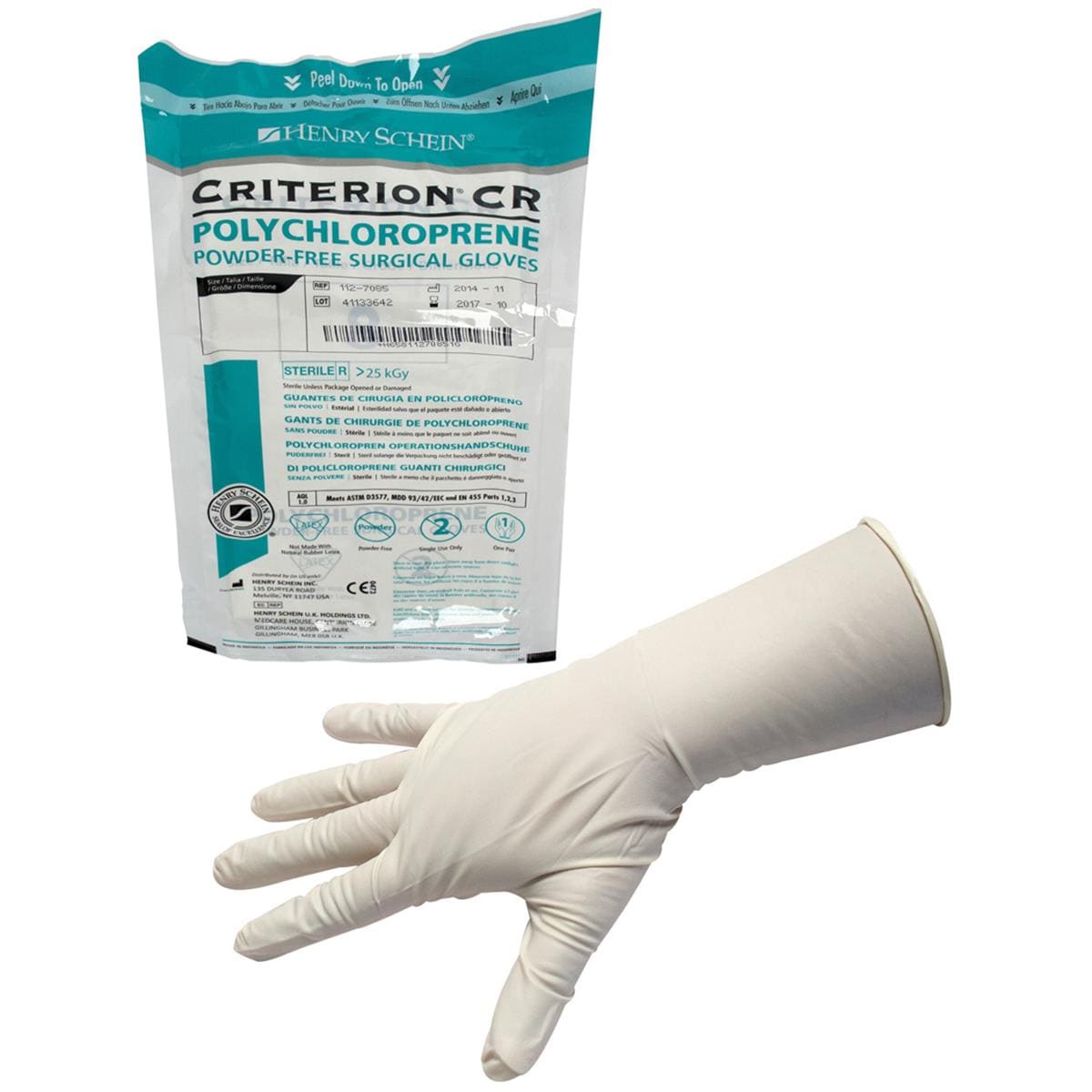 HS Criterion CR Polychloroprene Sterile Gloves Latex-Free Powder-Free Size 6 Pairs 50pk