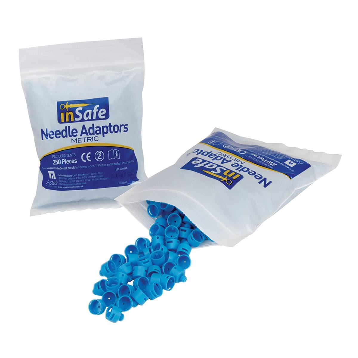 inSafe Needle Adaptors Metric Blue 250pk