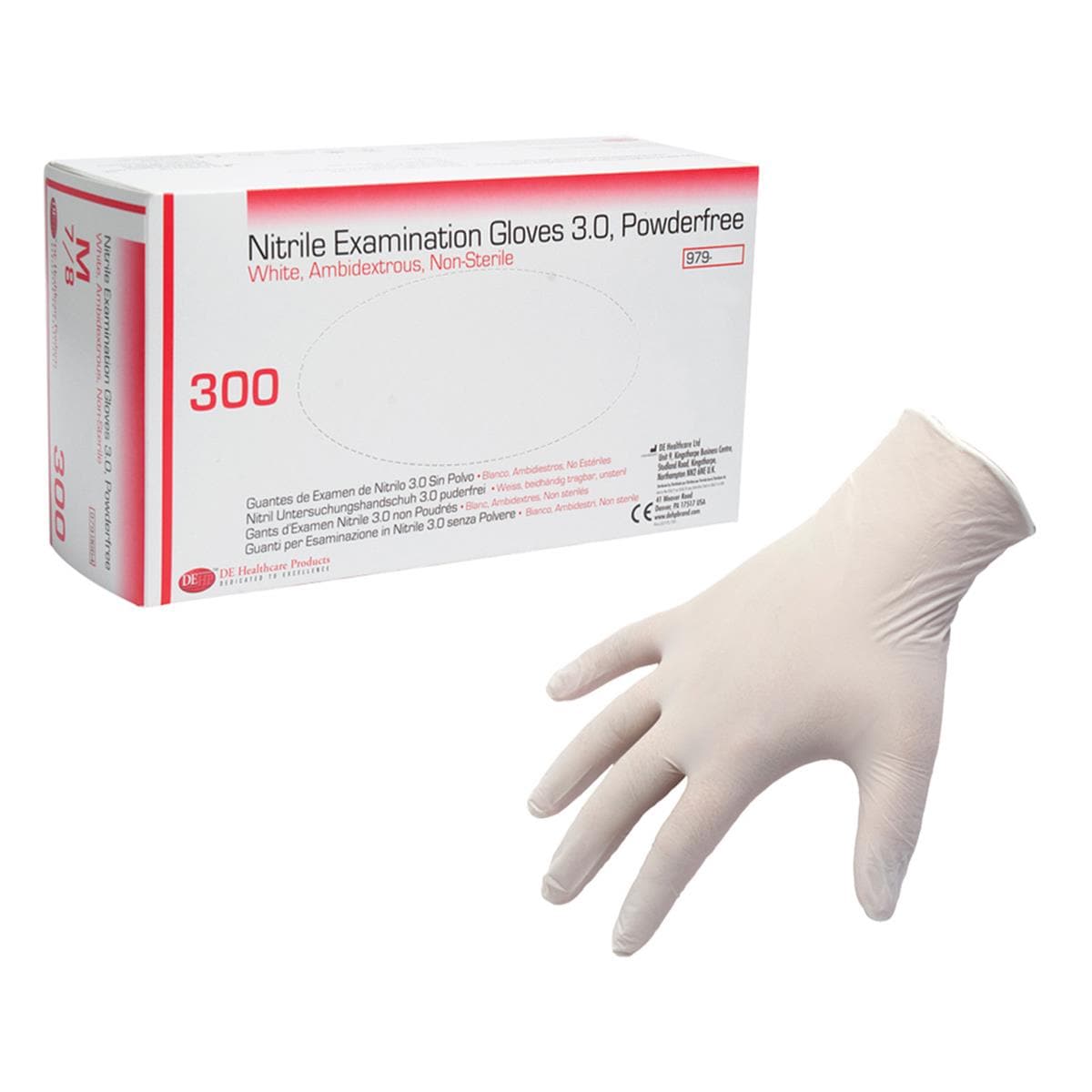 DEHP Gloves Nitrile Exam Powder-Free White X-Small 300pk