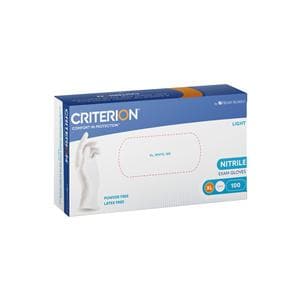 Criterion Gloves Nitrile Powder-Free Text White X-Large 100pk