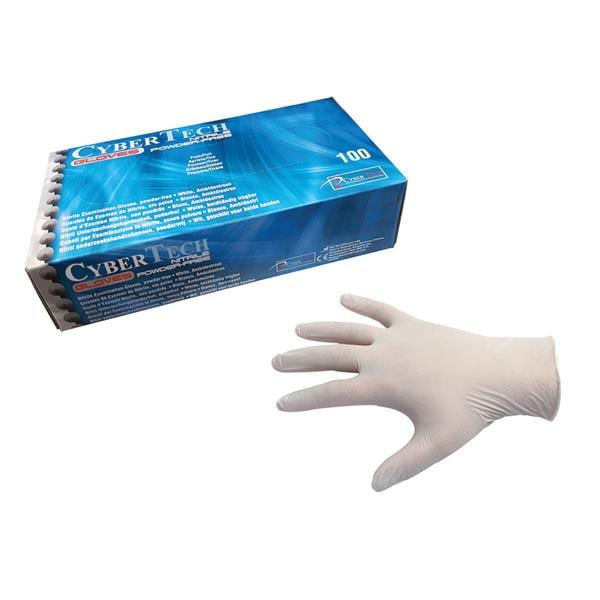 Cyber Gloves Nitrile Powder-Free Text White XL 100pk