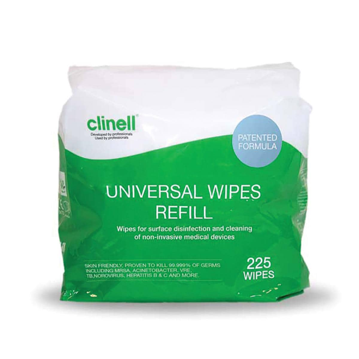 Clinell Universal Bucket Wipes Refill 225pk