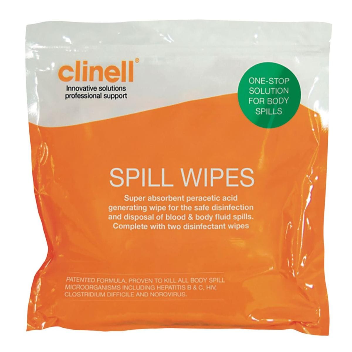 Clinell Body Fluid Spill Wipe Single Pack