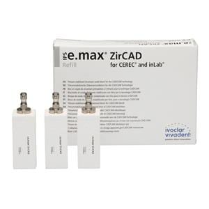 IPS E.Max ZirCAD CEREC InLab (LT) Low Translucency A1 C17 5pk