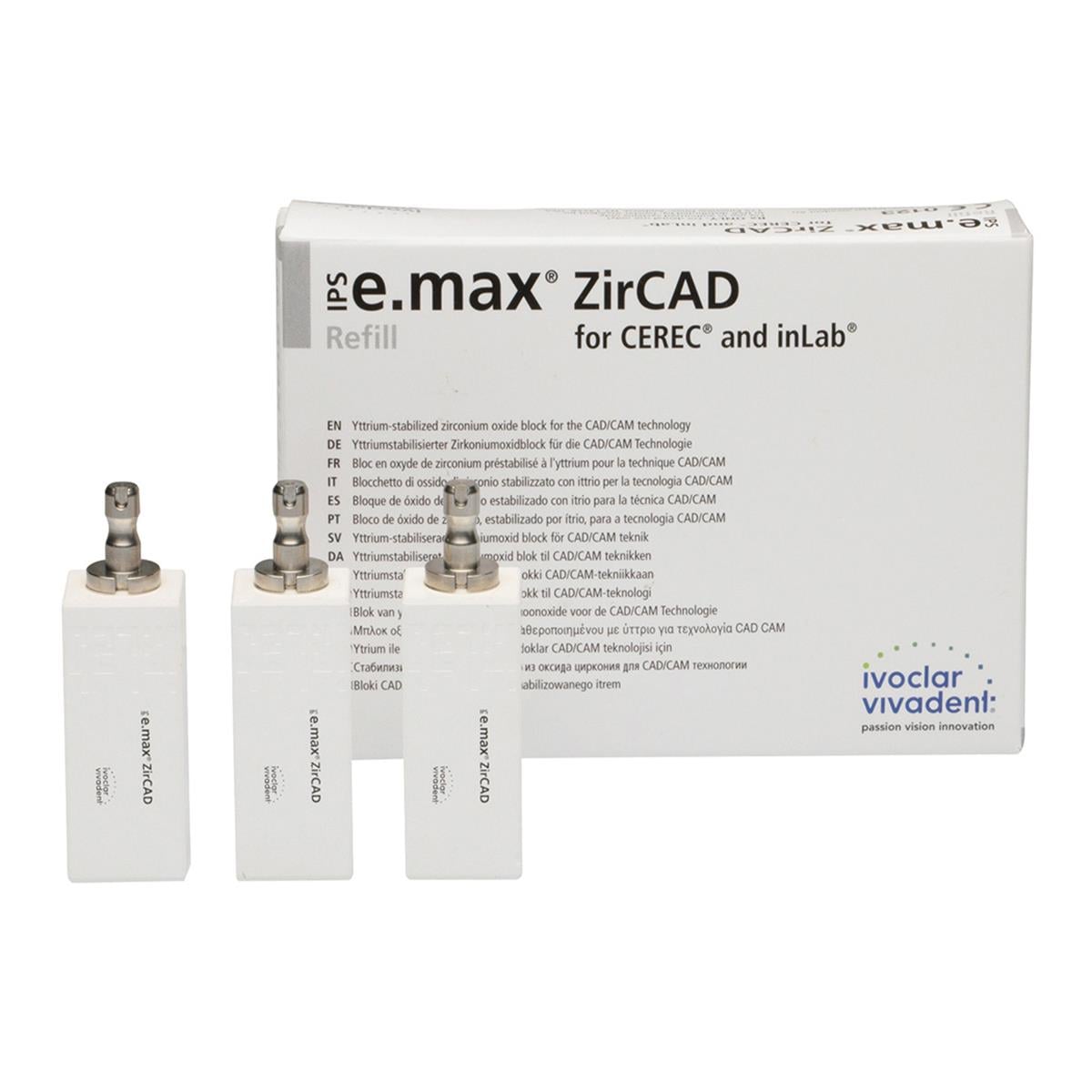 IPS E.Max ZirCAD CEREC InLab (LT) Low Translucency A3 C17 5pk