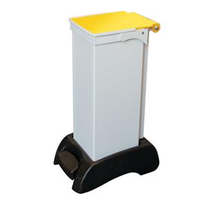 Metal Sack Holder 23L White with Yellow Lid