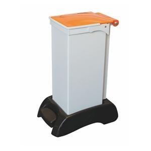 Metal Sack Holder 23L White/Orange Plastic Lid