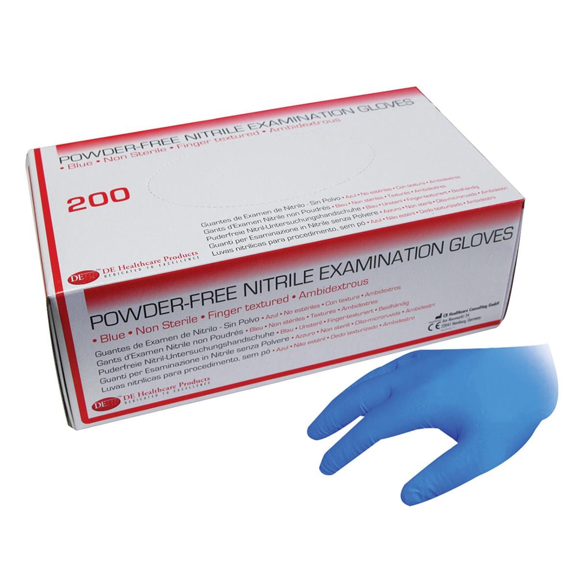 DEHP Gloves Nitrile Exam Powder-Free Blue X Small 200pk