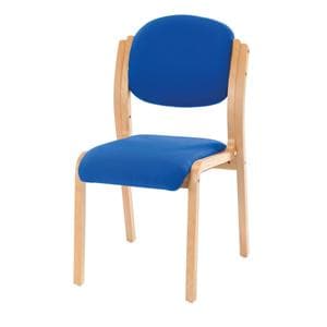 Barham Stacking Side Chair Blue Fabric