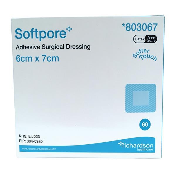 Softpore Dressing 6 x 7cm 60pk