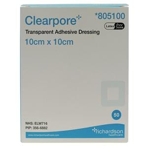 Clearpore Adhesive Dressing 10cm x 10cm 50pk