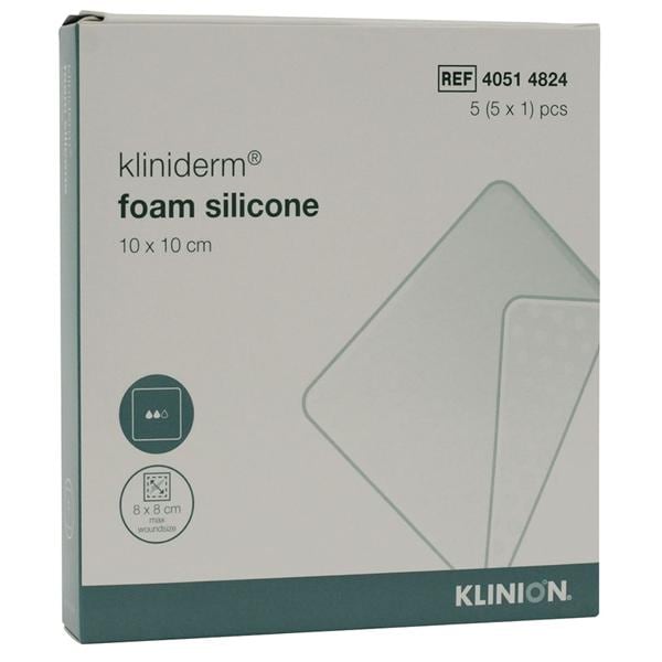 Kliniderm Foam Silicone Dressing 10cm x 10cm 5pk