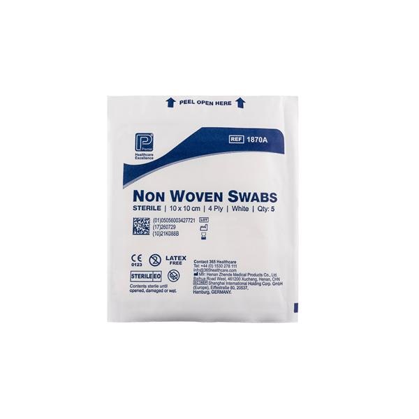 Non-Woven Sterile Swabs 10 x 10cm 4-ply 5 x 40pk