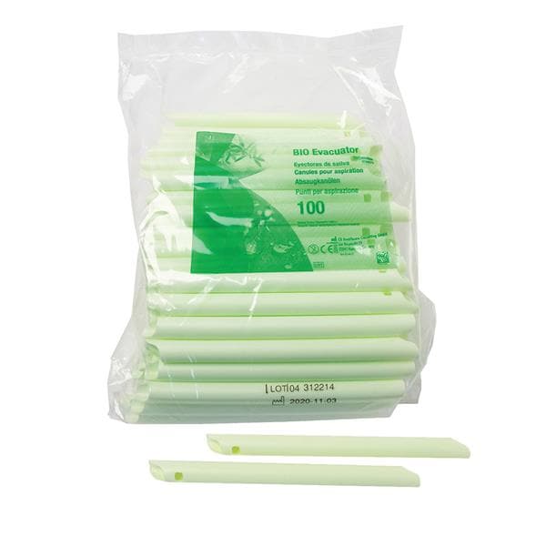 DEHP Evacuator S Curve Vented Bio Green 100pk