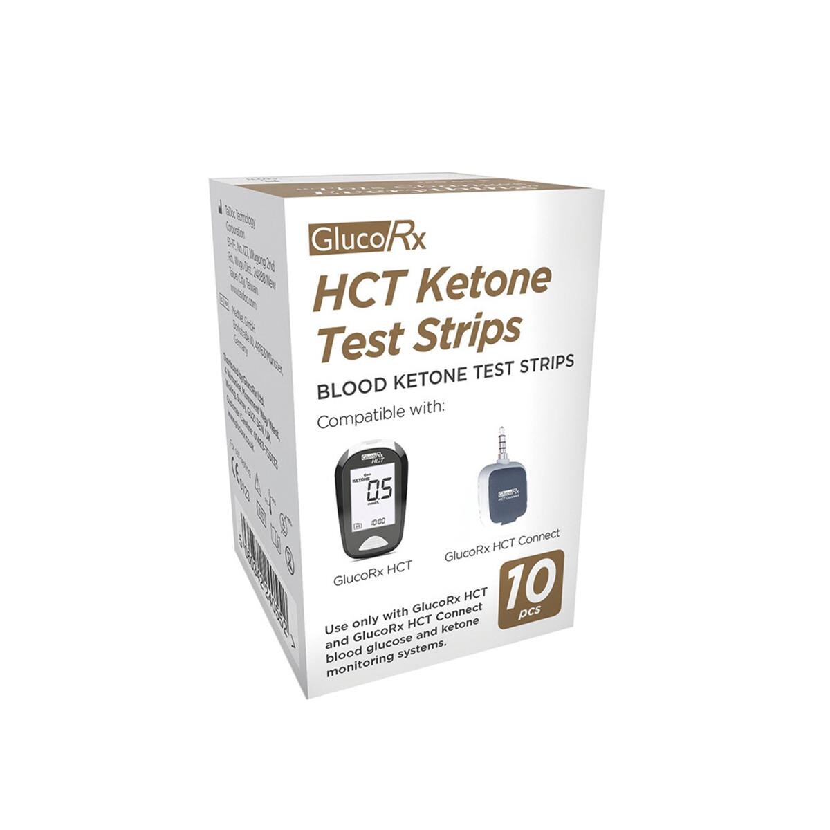 GlucoRX HCT Ketone Test Strips 10pk