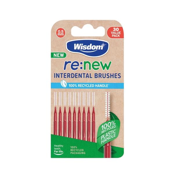 re:new Interdental Brush Recycled 0.50mm 30pk x 12