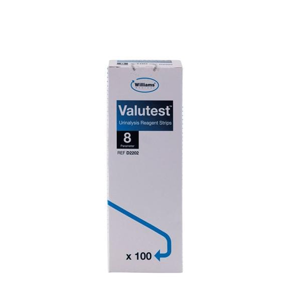 Valutest 8 Parameter Urinalysis Reagent Strip 25pk