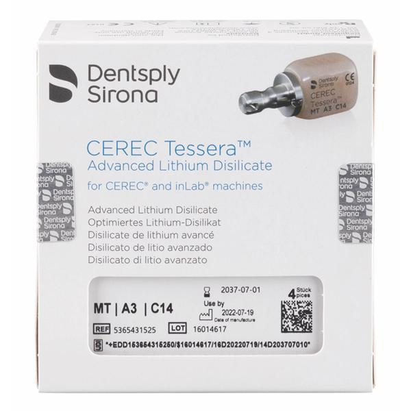 CEREC Tessera Bloc (MT) Medium Translucency A3 C14 4pk