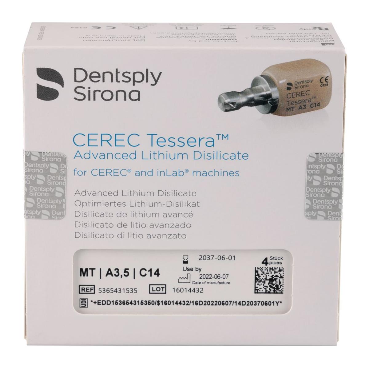 CEREC Tessera Bloc (MT) Medium Translucency A3.5 C14 4pk