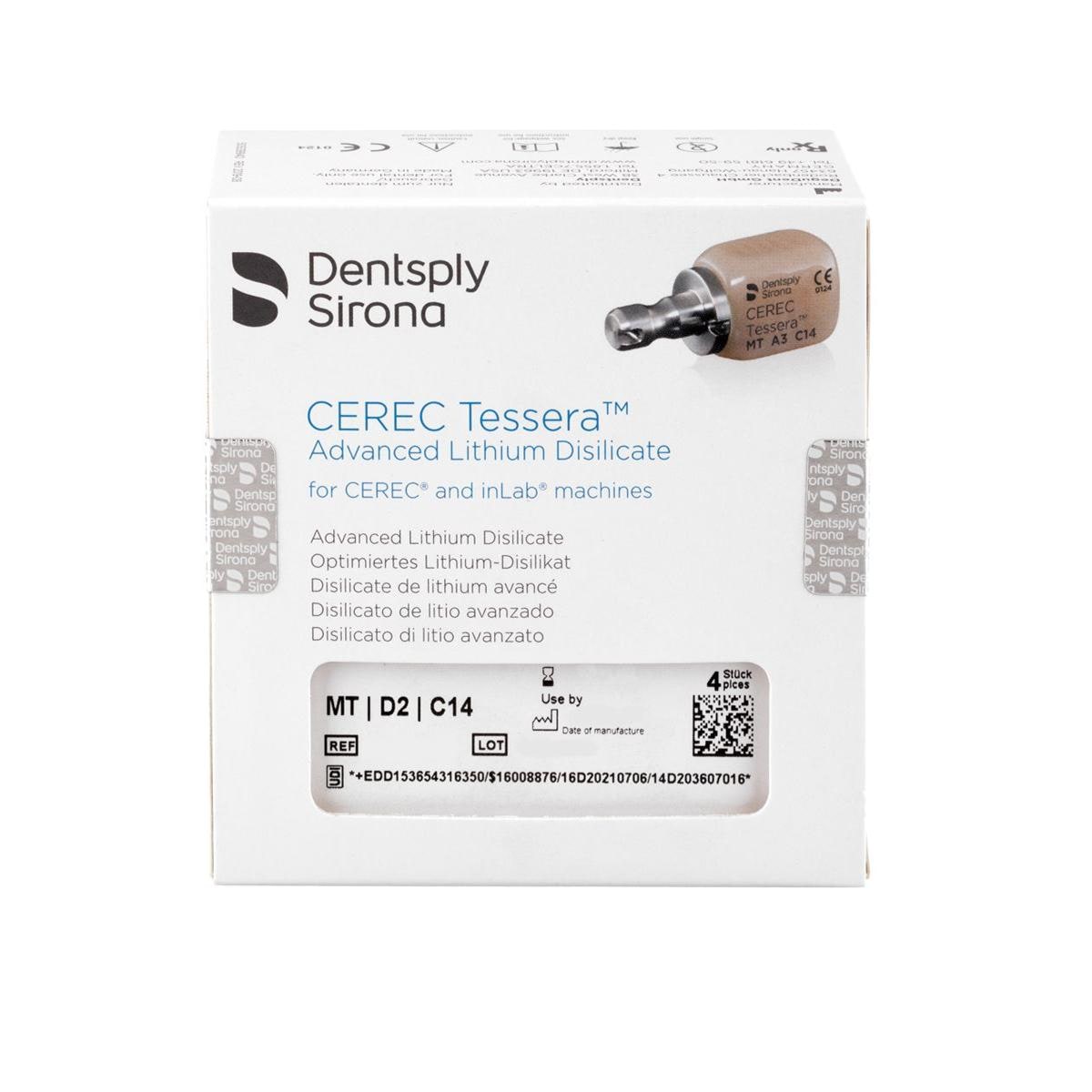 CEREC Tessera Bloc (MT) Medium Translucency D2 C14 4pk