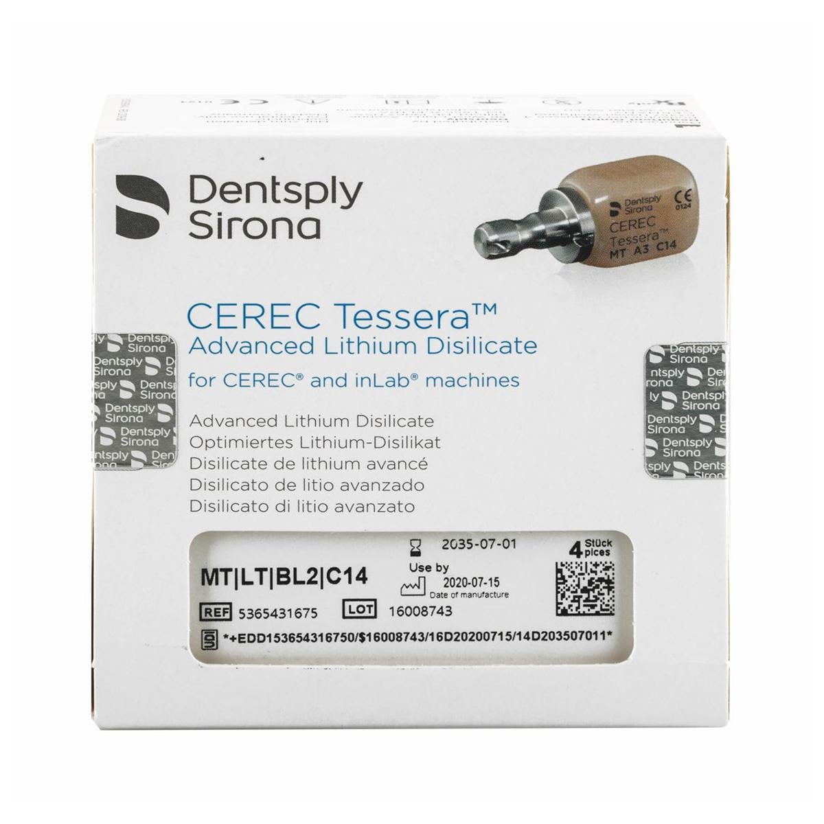 CEREC Tessera (MT/LT) Medium/Low Trnaslucency BL2 C14 4pk