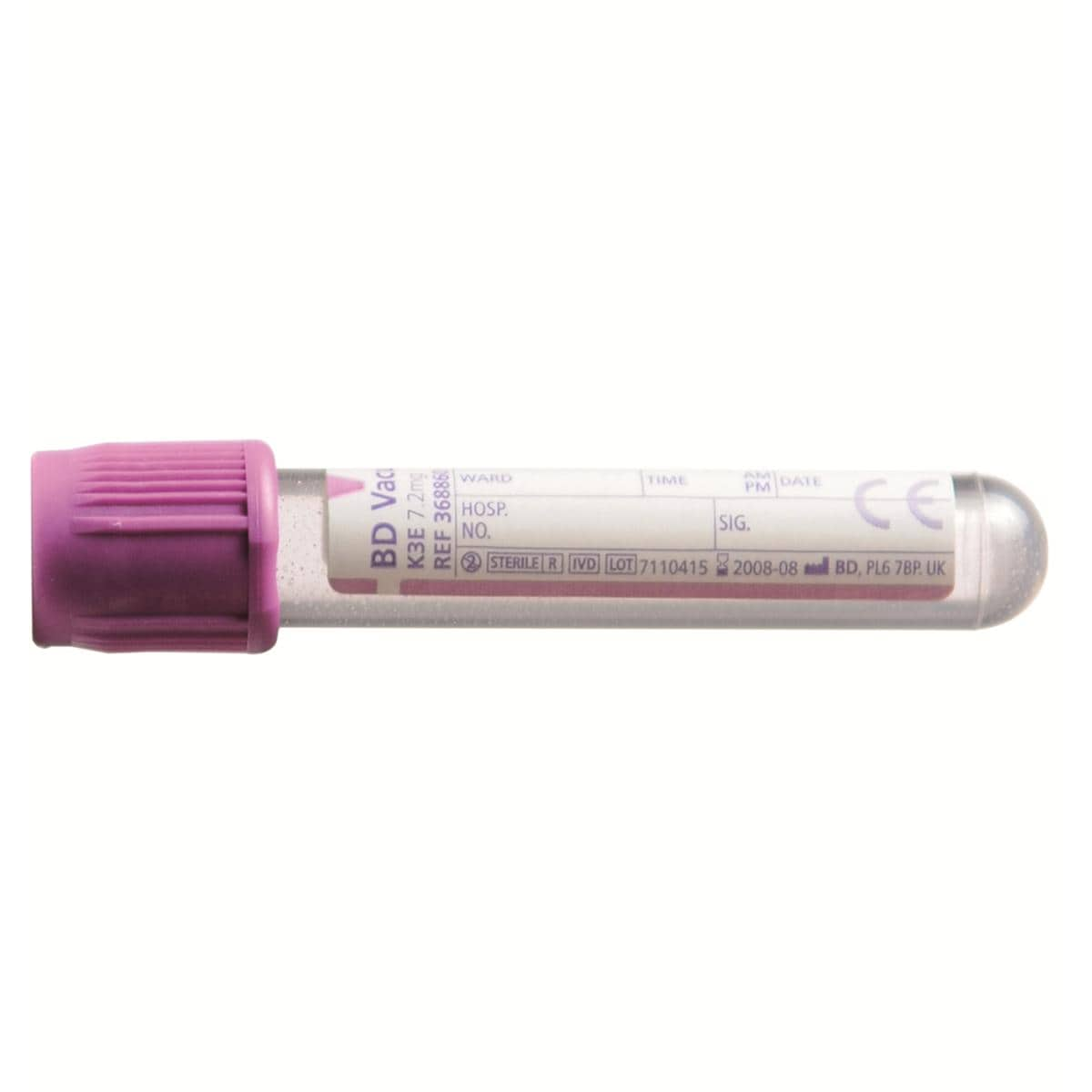 BD Vacutainer K3 EDTA Tube 4ml Lavendar Cap 100pk