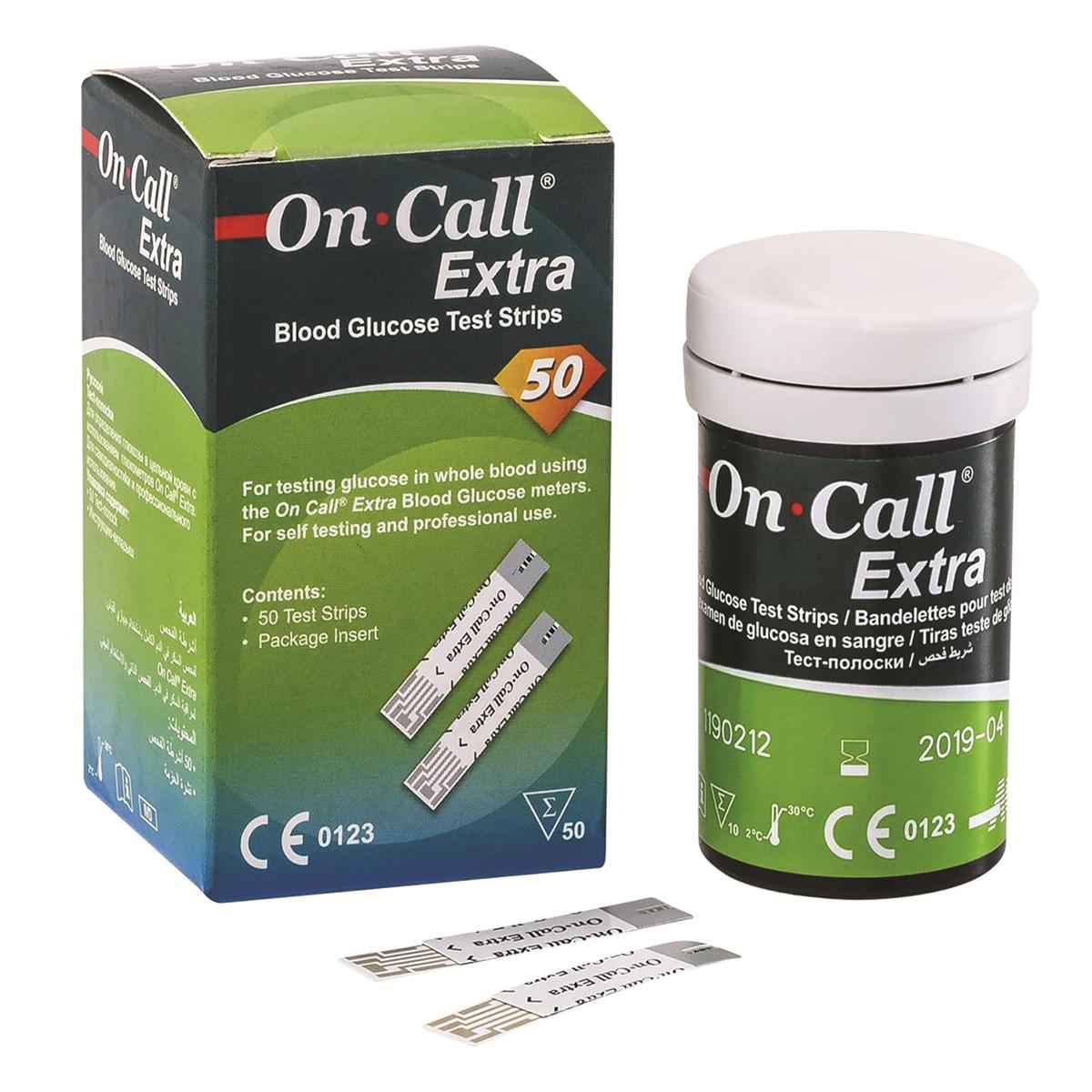 On Call Blood Glucose Extra Test Strips 50pk