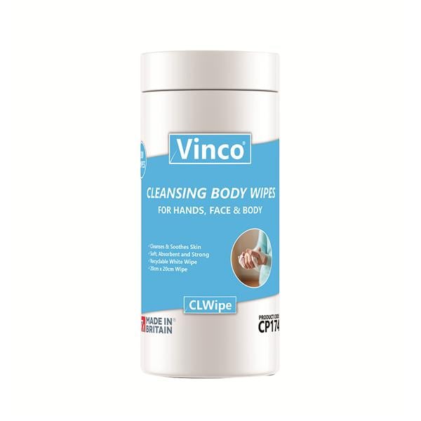 Vinco CLWipe Cleansing Body Wipes White 200pk