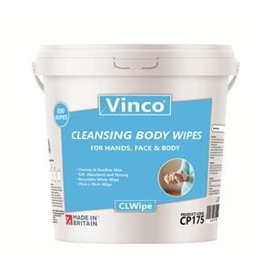 Vinco CLWipe Cleansing Body Wipes White 500pk