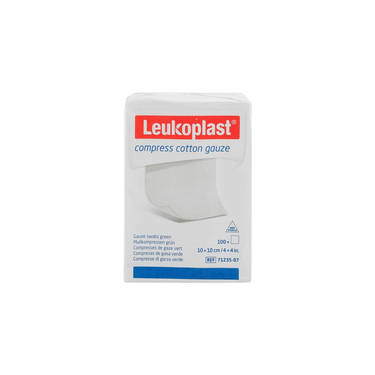 Leukoplast Compress Gauze 12-ply 10 x 10cm Green 100pk